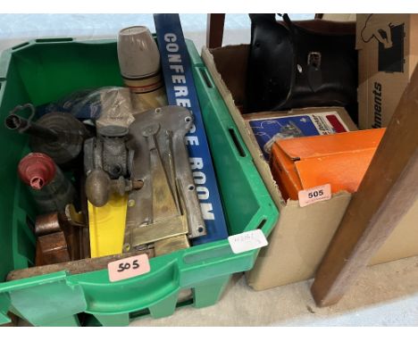 Three boxes of tools and sundries.
