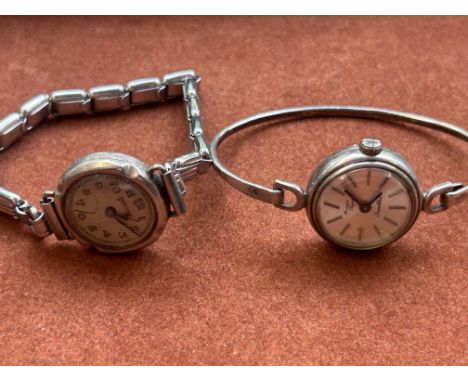 2 Silver ladies wristwatches A/F