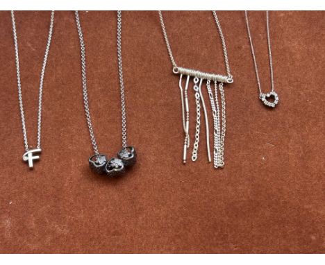 4 Silver necklaces 