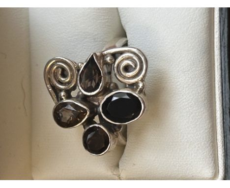 Silver designer dress ring boxed 