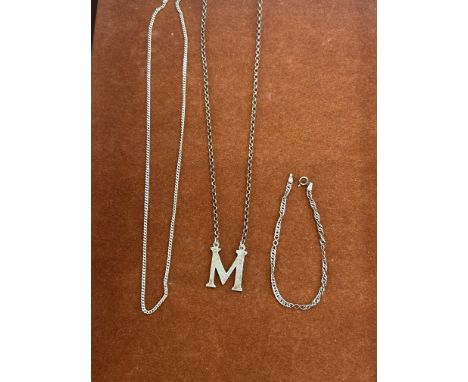 Silver chain, Silver chain & pendant & silver bracelet 