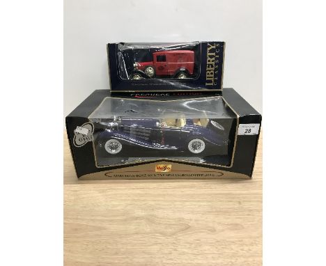 2 BOXED MODEL CARS MERCEDES-BENZ 500 K TYPE