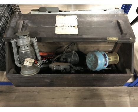 OLD TOOL BOX OF TOOLS