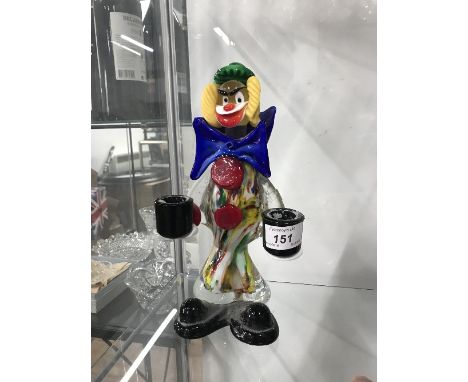 MURANO GLASS CLOWN CANDLESTICK
