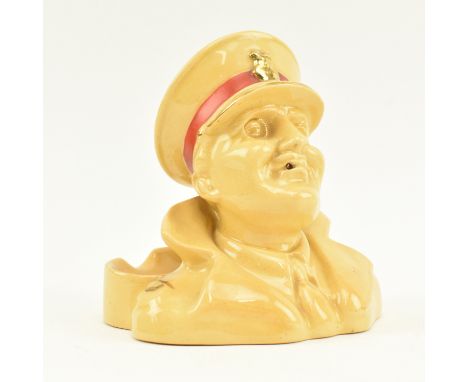 Royal Doulton - Army Club - a vintage mid century circa 1950s advertising figurine / ashtray. The figure in tan colourway wit