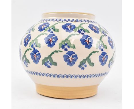 Nicholas Mosse Pottery - a vintage 20th century studio art pottery vase. The vase of square globular form having floral patte