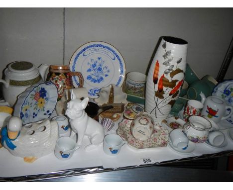 A shelf of ceramics 