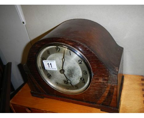 An old mantel clock. 