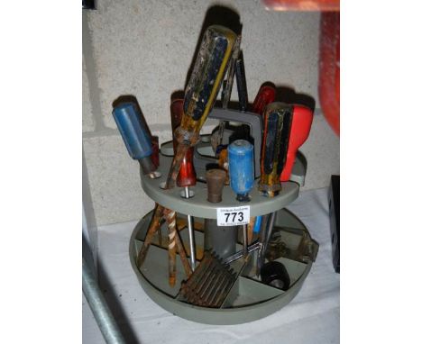 A tools stand with tools. 
