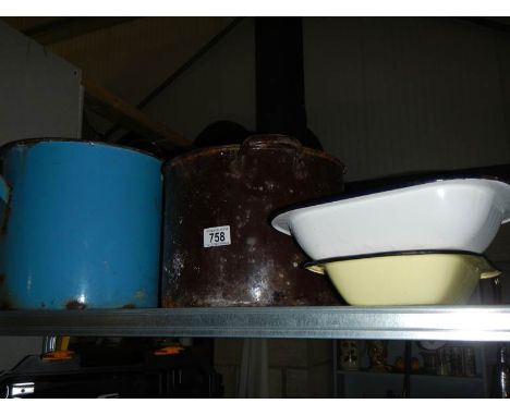 A quantity of enamel ware. 