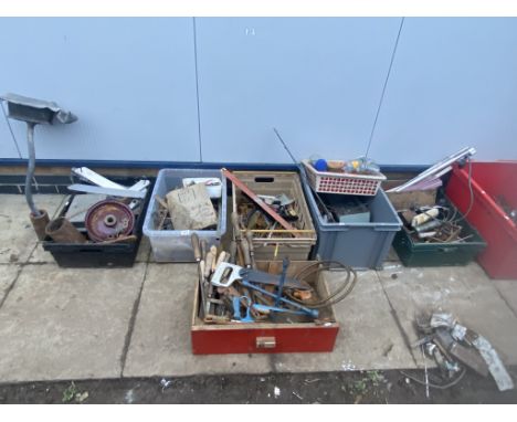 A large quantity of assorted tools, bits, fixtures, metalware etc 