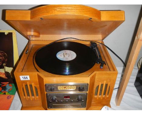 A retro style record player. 