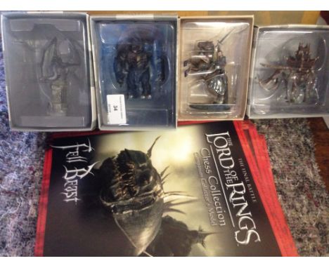 4 Lord of the Rings lead collectors models cast in lead and produced by Eaglemoss as a companion to their chess sets. Comes w