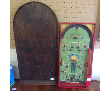 2 old bagatelle games, one football themed.