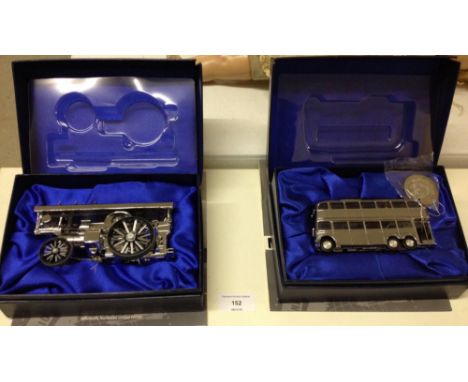 2 boxed Corgi Millenium collection chrome plated vehicles 1, Q1 trolleybus 1:76 scale #43710 and 2, Fowler B6 Super lion show