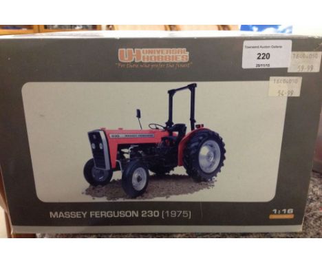 A boxed Universal Hobbies 1:16 scale Massey Ferguson 230 (1975) tractor