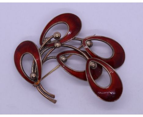 Silver and enamel (Denmark) brooch 