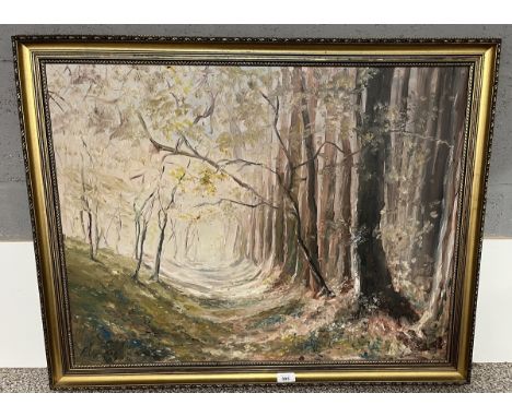 Impressionist oil on board of an Autumnal scene - indistinct signature - IS 78cm x 60cm 