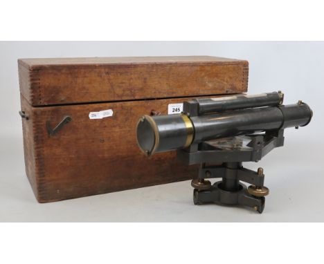 Theodolite in original box marked W.F. Stanley &amp; Co, London 37/490 29th November 1937