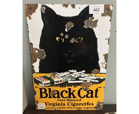 Enamel sign Black Cat Virginia Cigarettes - Reproduction 