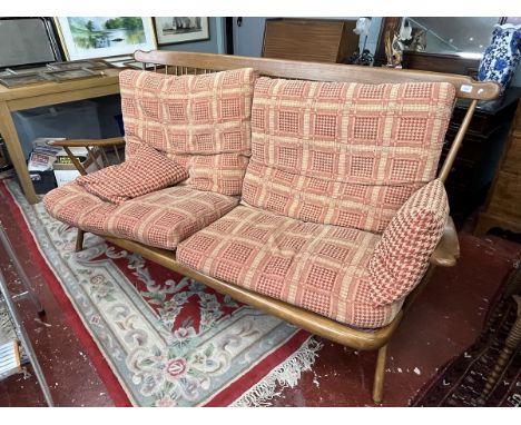 Ercol sofa with Hounds tooth cushions 