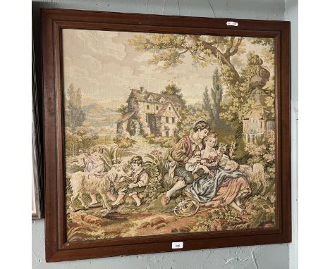 Large tapestry depicting watermill scene 