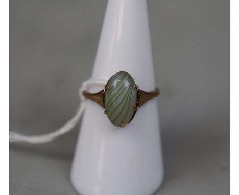 9ct gold Art Deco ring - Size N