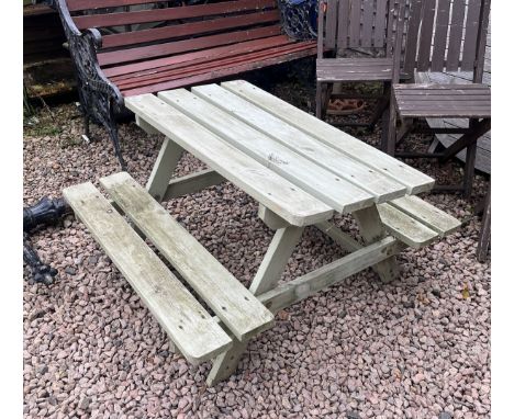 Children's wooden garden bench 