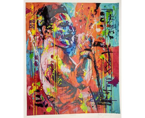 Marta Zawadzka (Polish 1981-): 'Freddie' Mercury, UV print with gloss varnish signed titled and numbered 9/50 in pencil 63cm 