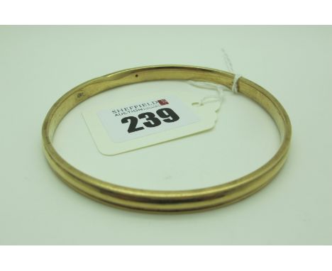 A 9ct Gold Bangle, (internal diameter approximately 7.3cm) (9.5grams).