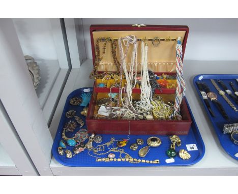 Vintage and Later Costume Jewellery, including a Miracle Rose brooch, other ornate brooches, pendants and large earrings (som