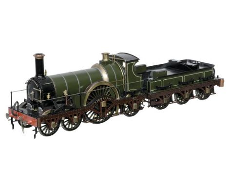 A fine Gauge 1 model of a 4-2-2 broad gauge tender locomotive No.291 ‘Lightning’, built by Bill Lee to 10mm scale, with detai