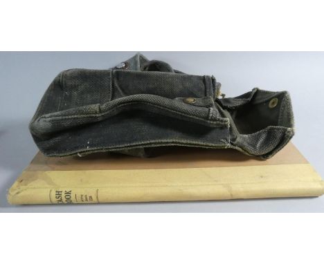 A Military Canvas Belt with Ammunition Pocket and Enamelled British Legion Badge Together with an Unused Army Cashbook no.228