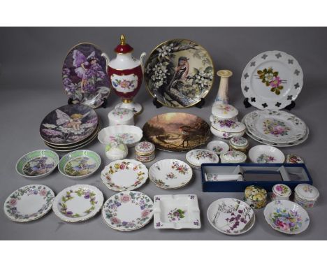 A Collection of Ceramics to Include Lidded Caverswall Urn/Vase, Lidded Trinket Pots, Decorative Trinket Dishes, Decorated Pla