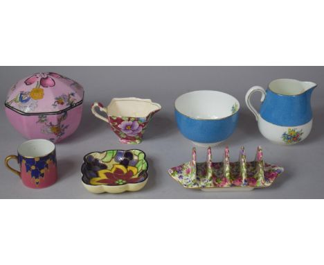 A Collection of Ceramics to Include Royal Winton Summer Time Toast Rack, Royal Winton Cream Jug, Tuscan Dish, Swansea Pattern