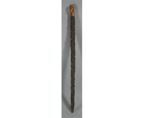 An Unusual Wooden Walking Stick, 92cm Long 