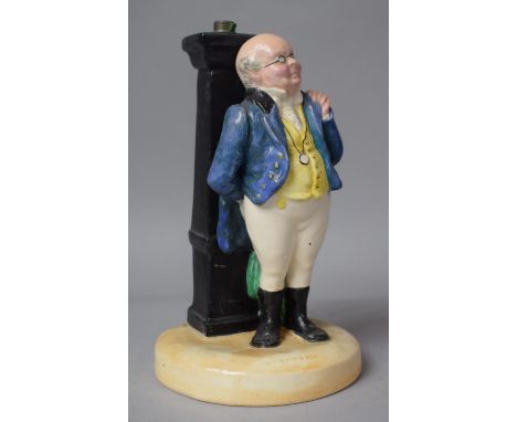 A Bretby Figural Table Lamp Base, Mr Pickwick, 20.5cm High 