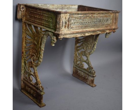 A Victorian Cast Iron Sink Stand, Probably Jekyll with Pierced Phoenix Supports, 65cm x 47cm x 76cm High 