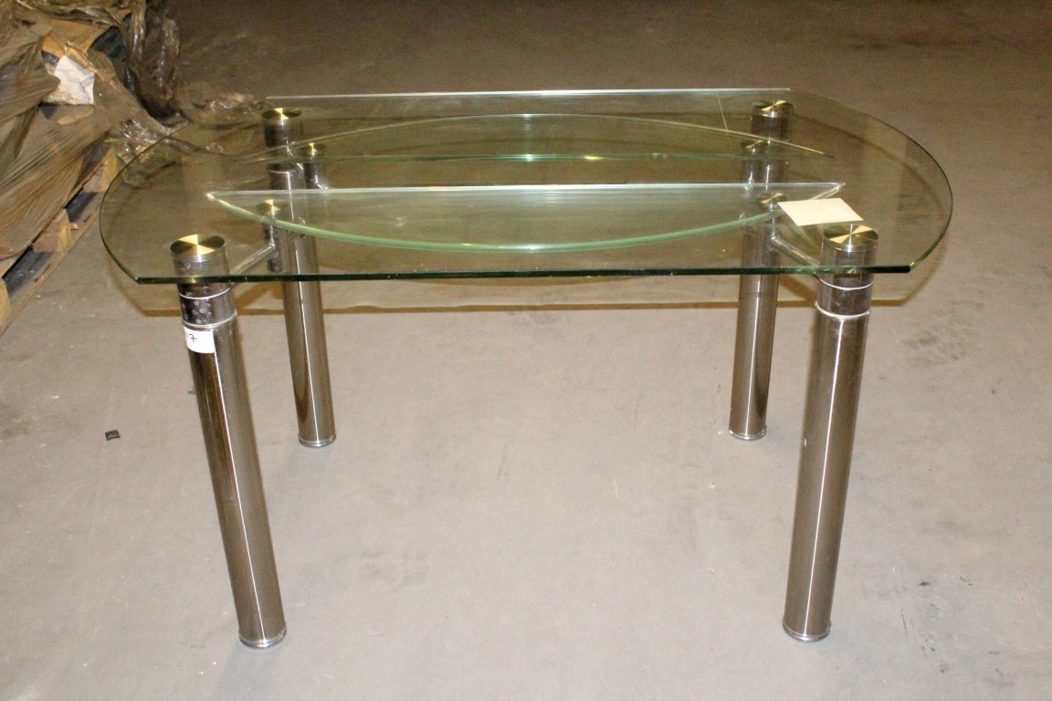 1 Mark Webster Round Extending Glass Drop Leaf Table - Dimensions ...