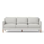 3 Seater Greco Sofa White Leather Settee Couch M18126 New Modern RRP £1425 (SKU 440)