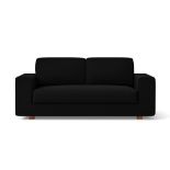 2 Seater Sofa Black Linen Fabric Settee Couch M19939 Love Seat New Modern RRP £900 (SKU 132)