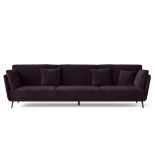 4 Seater Bologna Sofa Purple Velvet Settee Couch M14442 New Modern RRP £2025 (SKU 448)