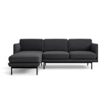 3 Seater Left Hand Chaise Lounge Corner Sofa Grey Fabric Settee Couch M5754 New RRP £900 (SKU 81)