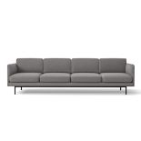 4 Seater Ancona Sofa Grey Linen Fabric Settee Couch M5790 New Modern RRP £1575 (SKU438)
