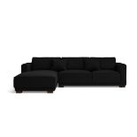 Barletta 3 Seater Left Hand Chaise Lounge Corner Sofa Black Fabric Settee Couch M14526 RRP £1650 (SK