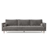 4 Seater Gela Sofa Grey Velvet Settee Couch M6838 New Modern RRP £1500 (SKU 449)