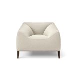 Bergamo Armchair Cream Linen Fabric Settee Couch M20297 New Modern RRP £900 (SKU 432)