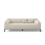 Bergamo 3 Seater Sofa Cream Linen Fabric Settee Couch M20331 New Modern RRP £1350 (SKU 421)