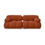 2 Seater Sofa Orange Velvet Settee Couch M20912 Love Seat New Modern RRP £1575 (SKU 470)