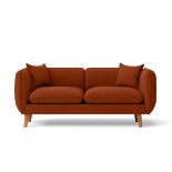 2 Seater Sofa Orange Linen Fabric Settee Couch M18772 Love Seat New Modern RRP £1500 (SKU 293)